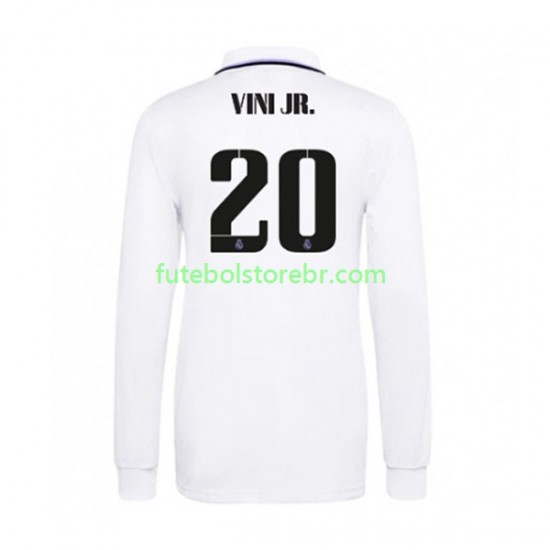 Camisa Real Madrid Vinicius Junior 20 I 2022-2023 manga longa pro Masculina