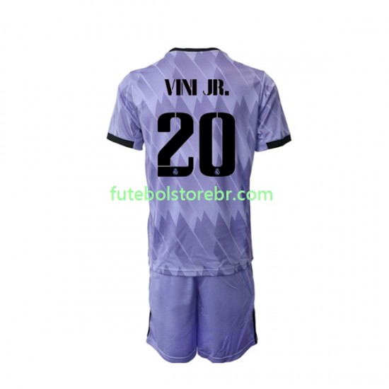 Camisa Real Madrid Vinicius Junior 20 II 2022-2023 manga curta pro Juvenil