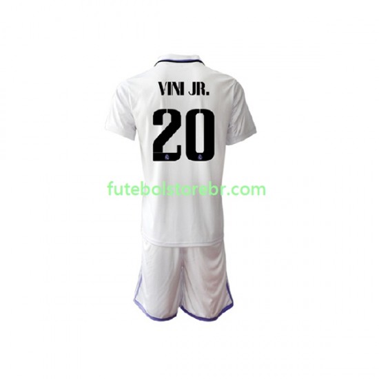 Camisa Real Madrid Vinicius Junior 20 I 2022-2023 manga curta pro Juvenil