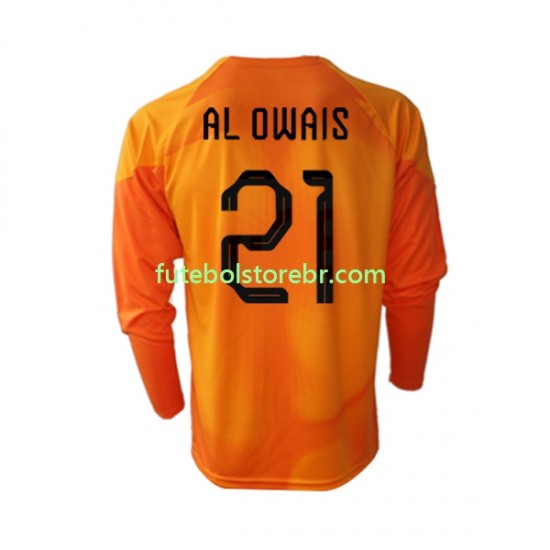 Camisa Goleiro Arábia Saudita Mohammed Al-Owais 21 II Copa Do Mundo 2022 manga longa pro Masculina