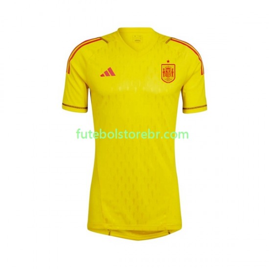 Camisa Goleiro Espanha I 2022-2023 manga curta pro Masculina