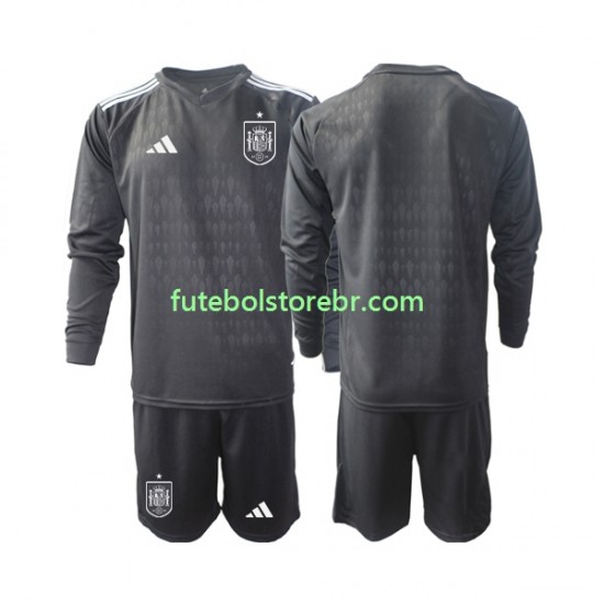 Camisa Goleiro Espanha I 2022 manga longa pro Juvenil