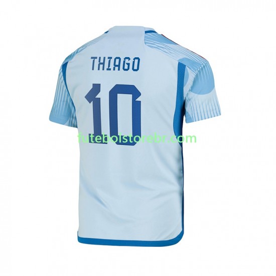 Camisa Espanha Thiago 10 II Copa Do Mundo 2022 manga curta pro Masculina