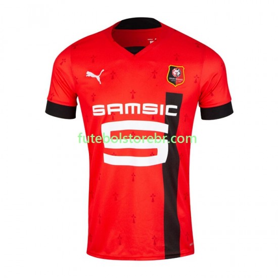 Camisa Stade Rennais I 2022-2023 manga curta pro Masculina