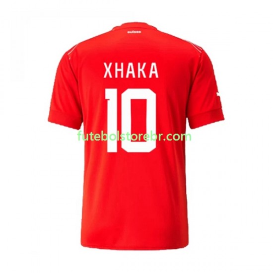 Camisa Suíça Xhaka 10 I Copa Do Mundo 2022 manga curta pro Masculina