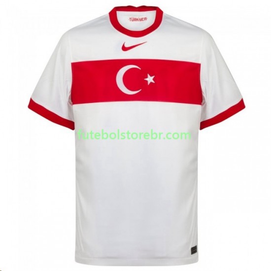 Camisa Turquia Euro 2020 I manga curta pro Masculina