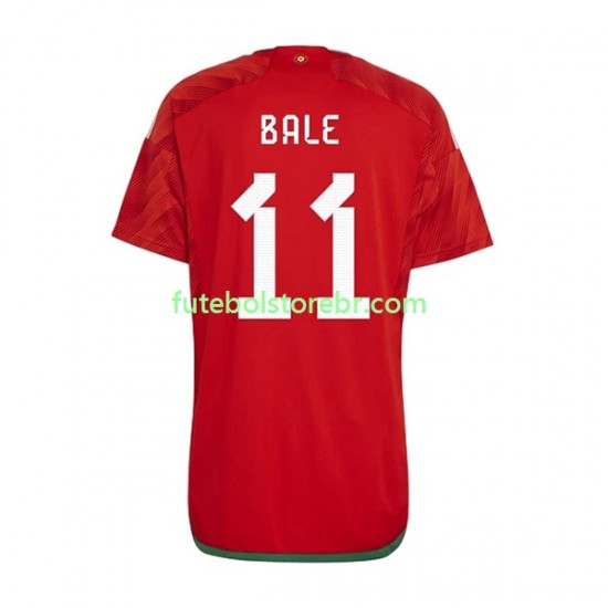 Camisa País de Gales Bale 11 I Copa Do Mundo 2022 manga curta pro Masculina