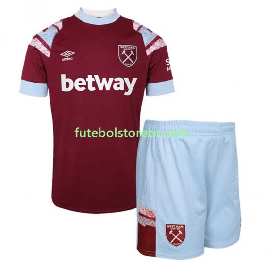 Camisa West Ham United I 2022-2023 manga curta pro Juvenil