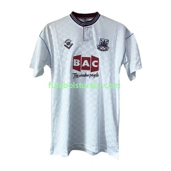 Camisa West Ham United Retrô II 1989-1990 manga curta pro Masculina