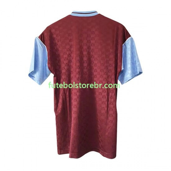 Camisa West Ham United Retrô I 1989-1990 manga curta pro Masculina