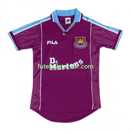 Camisa West Ham United Retrô I 1999-2001 manga curta pro Masculina