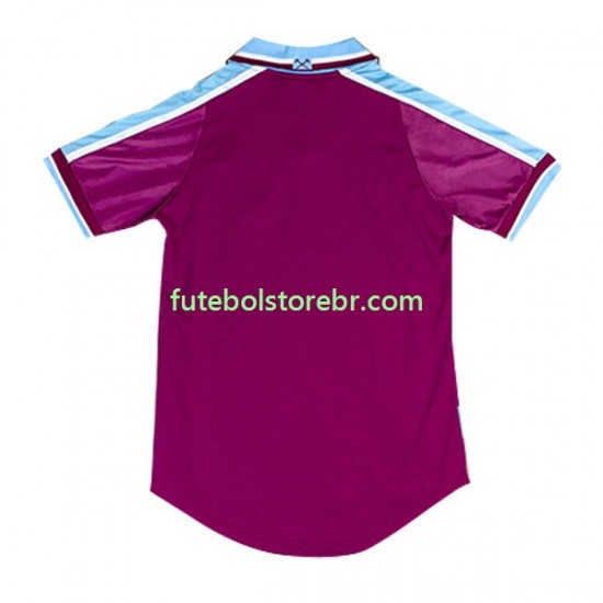 Camisa West Ham United Retrô I 1999-2001 manga curta pro Masculina