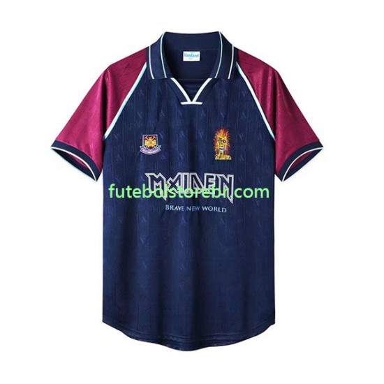 Camisa West Ham United Iron Maiden Retrô I 1999 manga curta pro Masculina