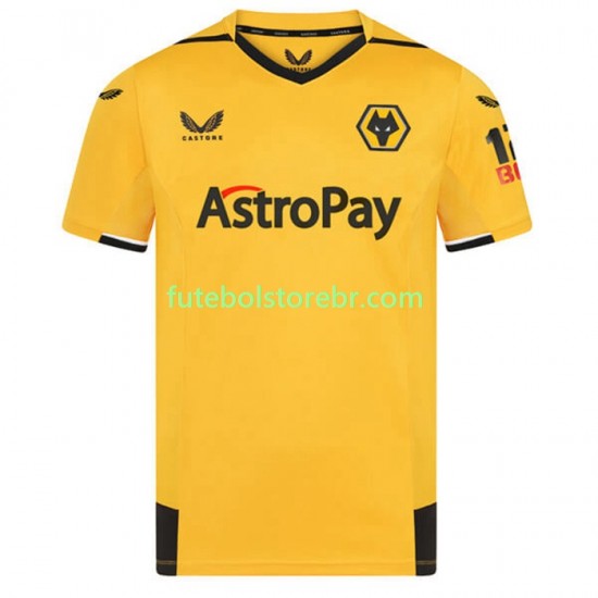 Camisa Wolverhampton Wanderers I 2022-2023 manga curta pro Masculina