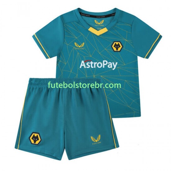 Camisa Wolverhampton Wanderers II 2022-2023 manga curta pro Juvenil