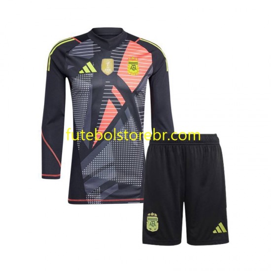 Camisa Goleiro Argentina I 2024 manga longa pro Juvenil