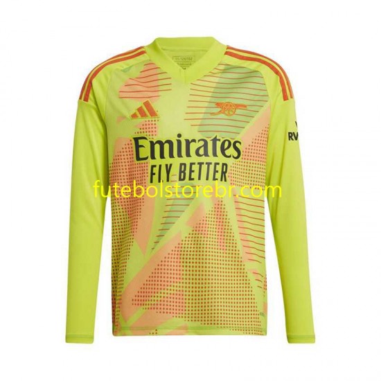 Camisa Goleiro Arsenal I 2024-2025 manga longa pro Masculina