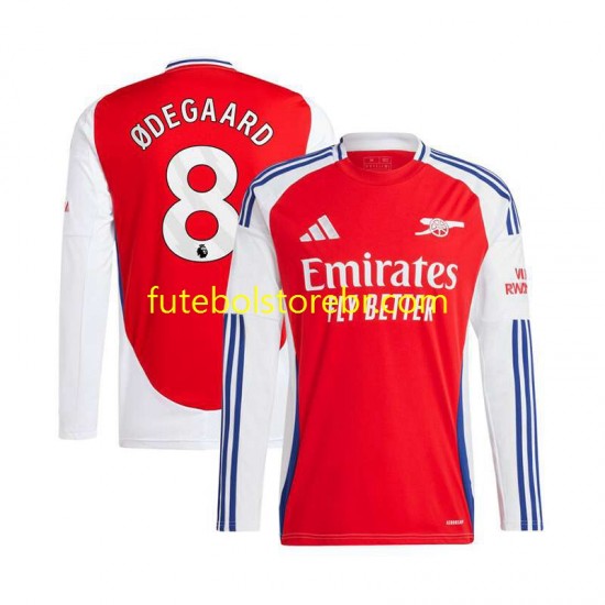 Camisa Arsenal Martin Odegaard 8 I 2024-2025 manga longa pro Masculina