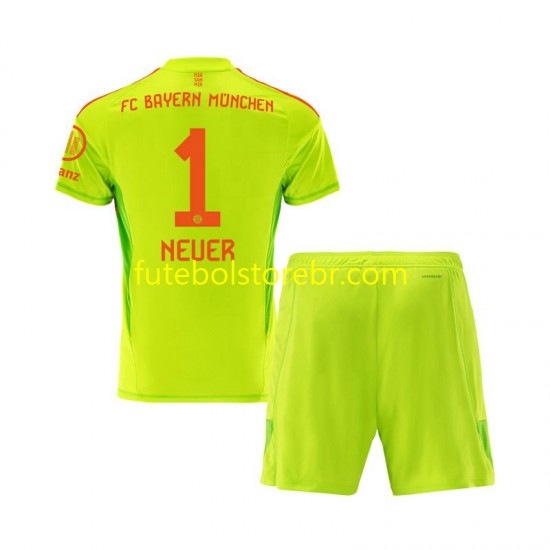 Camisa Goleiro Bayern de Munique Manuel Neuer 1 I 2024-2025 manga curta pro Juvenil