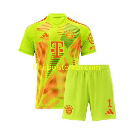 Camisa Goleiro Bayern de Munique Manuel Neuer 1 I 2024-2025 manga curta pro Juvenil