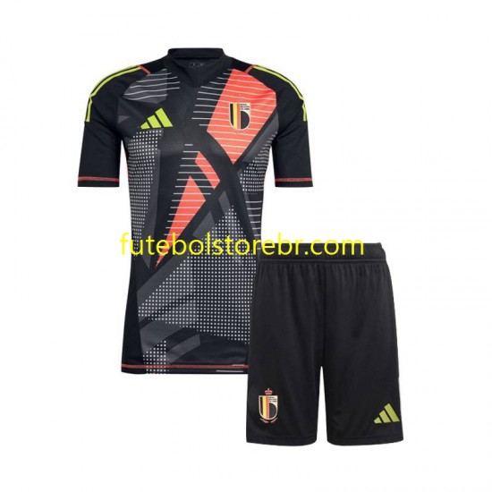 Camisa Goleiro Bélgica I Euro 2024 manga curta pro Juvenil