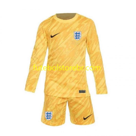 Camisa Goleiro Inglaterra II Euro 2024 manga longa pro Juvenil