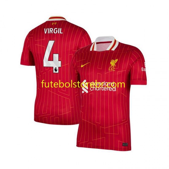 Camisa Liverpool Virgil van Dijk 4 I 2024-2025 manga curta pro Masculina