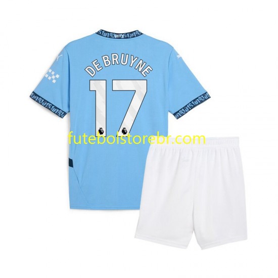 Camisa Manchester City Kevin De Bruyne 17 I 2024-2025 manga curta pro Juvenil