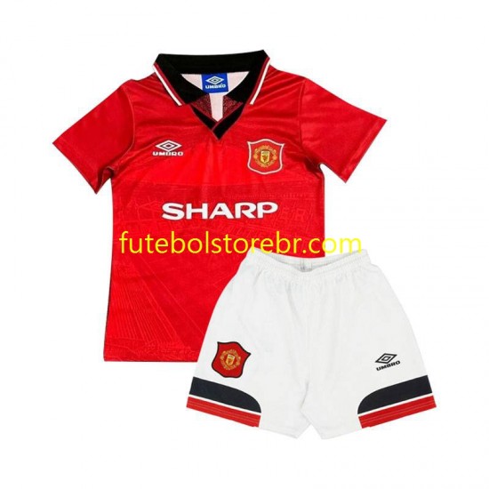 Camisa Manchester United Retrô I 1994 manga curta pro Juvenil