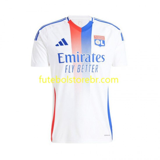 Camisa Olympique Lyon I 2024-2025 manga curta pro Masculina