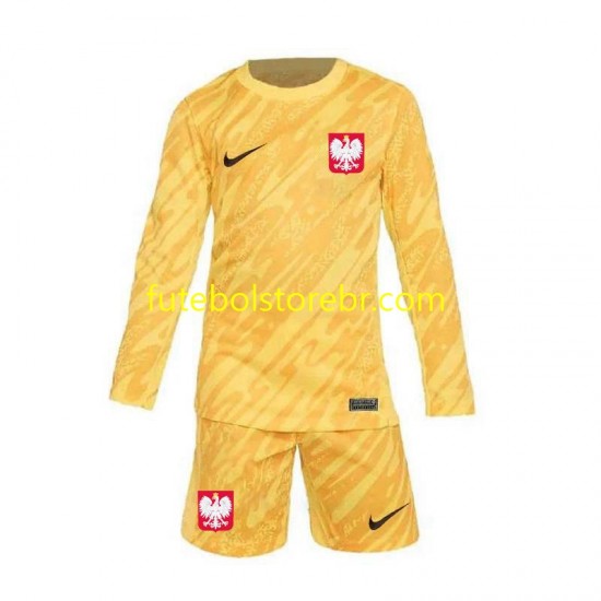 Camisa Goleiro Polônia I Euro 2024 manga longa pro Juvenil